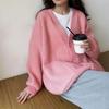 Spring, Autumn and Winter New Candy Color Solid Color Age-reducing Soft Waxy Knitted Sweater Women's Fashion Lazy Wind Knitted Cardigan
