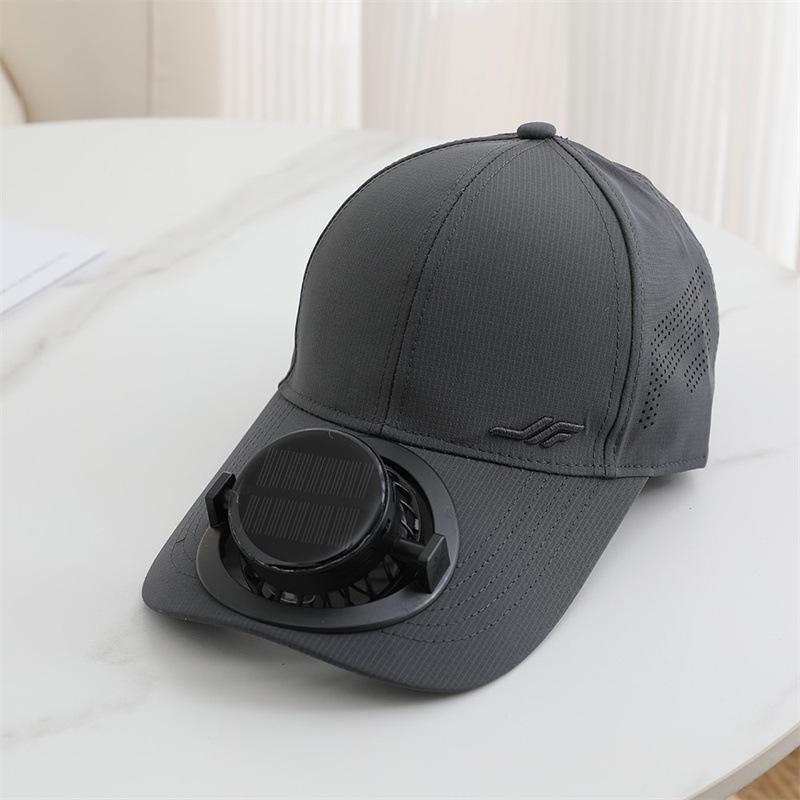 New Solar Charging with Fan Baseball Cap Summer Long Brim Breathable Sun Protection Couple Sunshade Cap