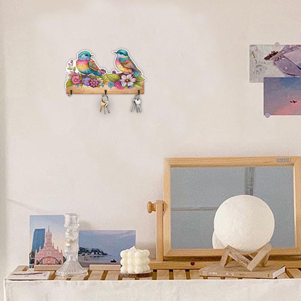 

Bird Wood DIY Diamond Painting Hanging Hook No Hole Punching Wall Decoration United States