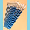 JOWOART 15 bucăți din nailon alb perie pentru vopsea acuarelă din lemn de mesteacăn tijă lungă pictură artistică cu cap rotund perie pentru guașă instrument de artist