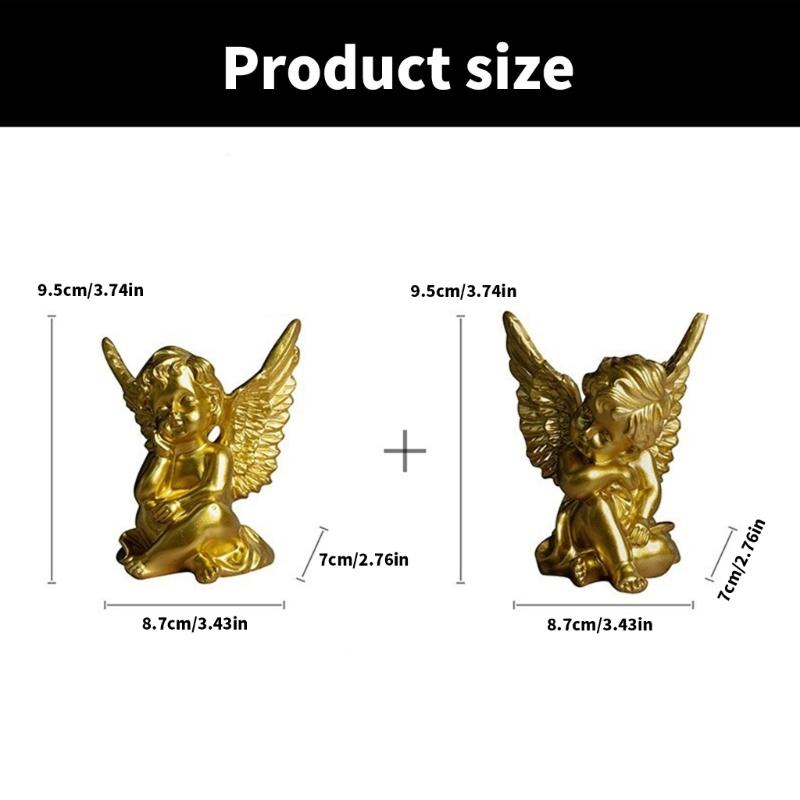 Cherub Figurines Indoor Decors Seraph Statue Creative Ornament Resins Sculpture Wedding Gift for Photo Studio