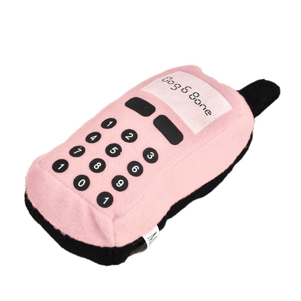 Plush Cell Phone Pet Dogs Cats Teether Teething Sounding Interactive Chew Toy