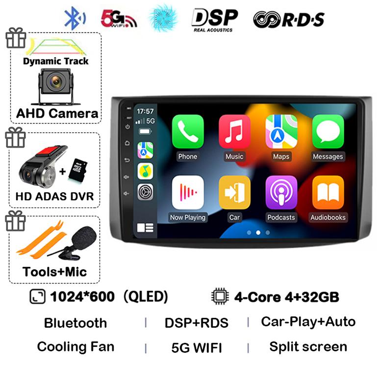 Android 14 Carplay Auto For Chevrolet AVEO T250 2006 2007 2008 2009 2010 2011 2012 Car Radio Multimedia Player GPS Stereo WIF+4G
