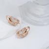 Luxus voller Zirkon hohle Textur geometrische Damen Ohrringe Rose Gold Farbe Vintage-Schmuck