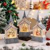 Hot-selling Christmas Desktop Decorations Resin Crafts LED Light-up Music Box Home Party Decorations Night Light Christmas Gift