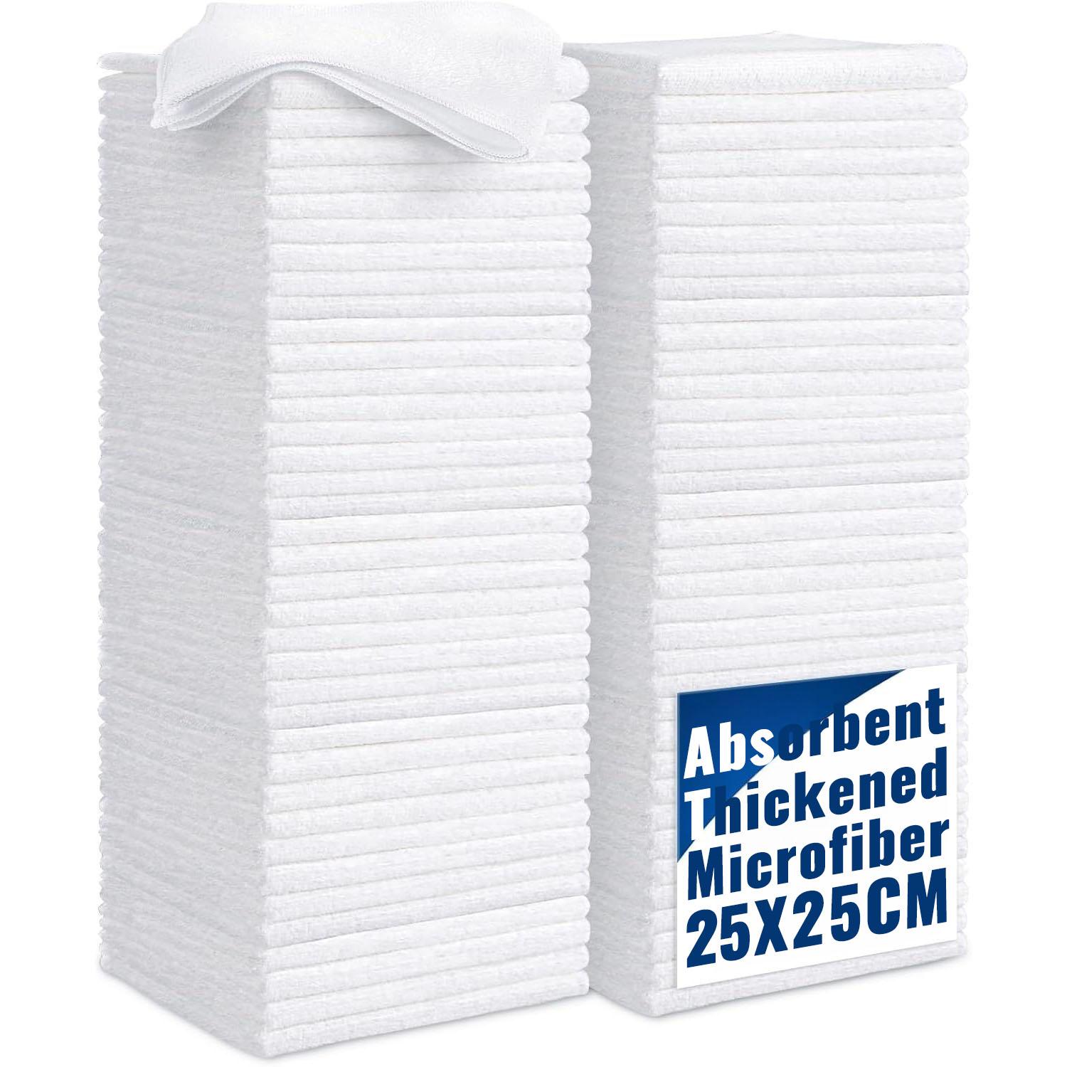 

1-50PCS White Microfiber Cleaning Cloth Absorbent Towel for Wash Car Housework Clean Kitchen Cleaning Rags Household Clean Tools 1pc