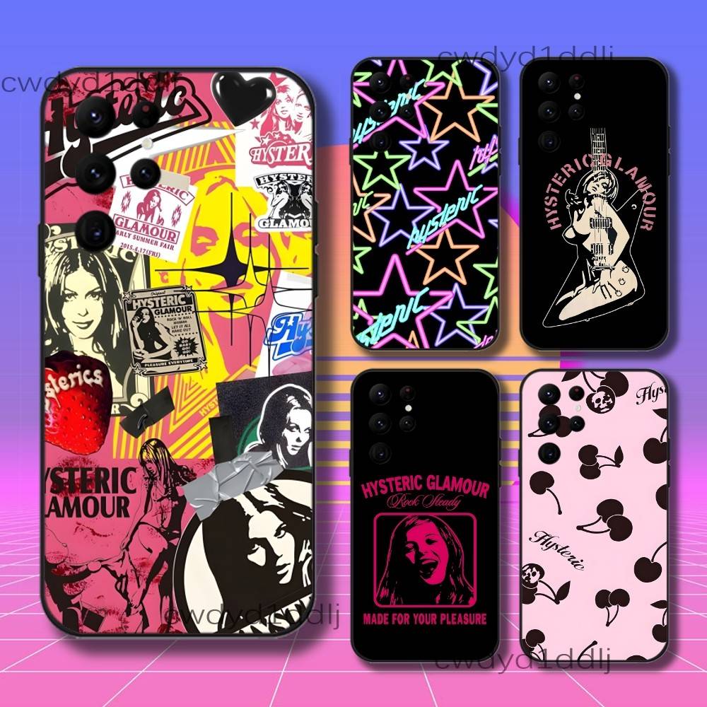 H-Hysteric-S Girl G-Glamour Phone Case For Samsung S10,S21,FE,S21 ,S26,S25,S24,S23,Ultra,S9,S22,Plus Black Shell Cover