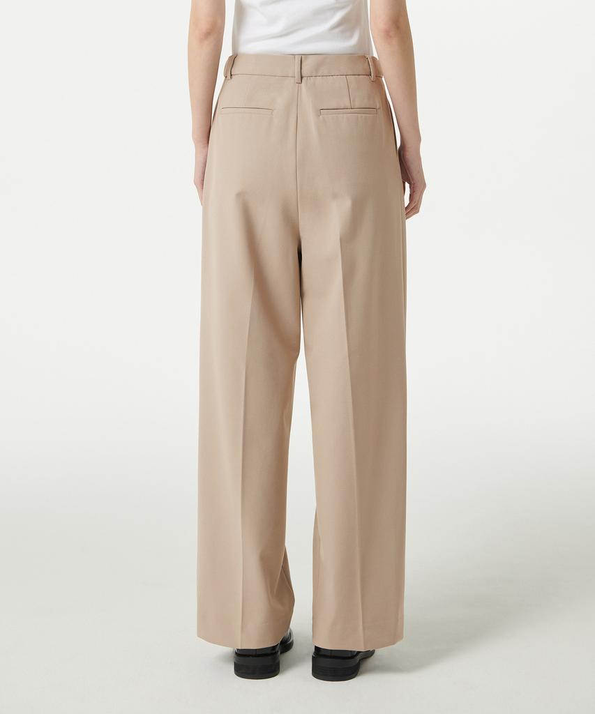 MUSINSA STANDARD WOMAN Women'S Lightweight High-Waisted Wide Hidden Elastic Waist Slacks [Beige]
