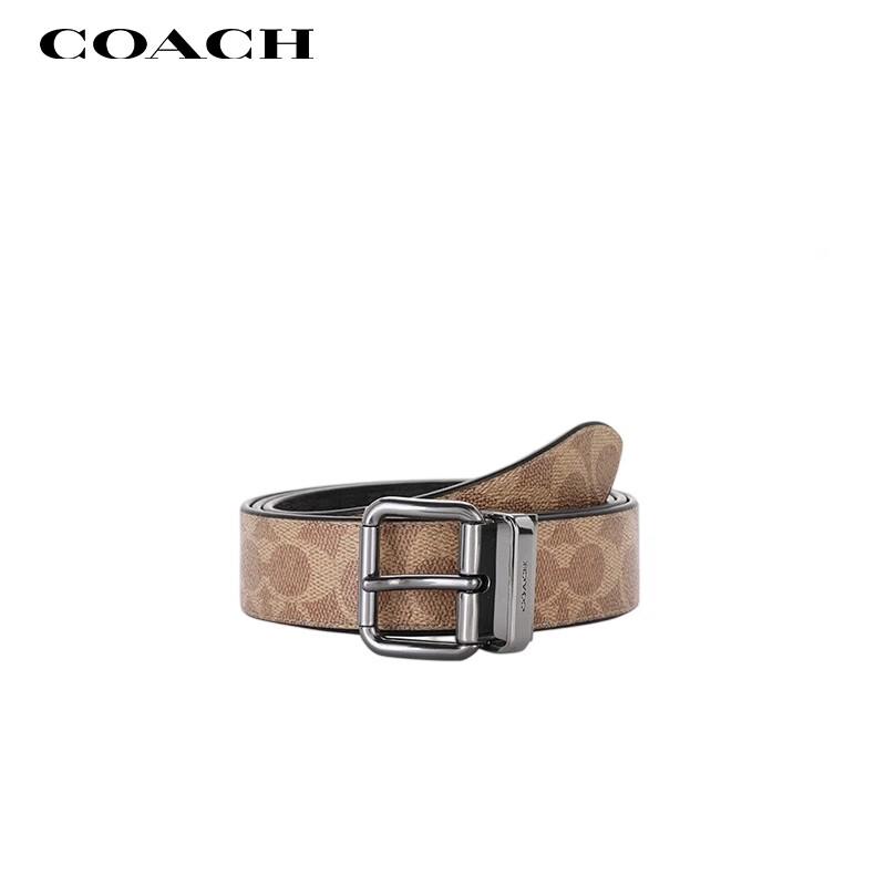 Мужской двусторонний ремень COACH с пряжкой-булавкой 38 мм 1