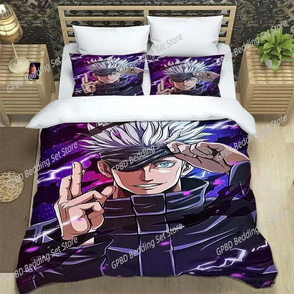 3D Print Anime Jujutsu Kaisen Satoru Gojo Comfortable Duvet Quilt Cover Pillowcase Bedding Set Bedroom Decoration Home Textile