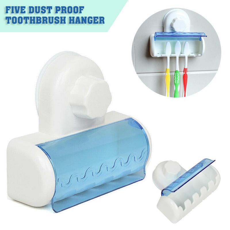 

PDTO 5 стоек, держатель для присоски для зубных щеток, органайзер, настенное крепление, подставка для ванной комнаты