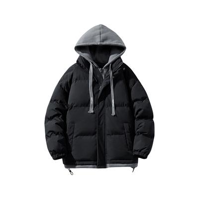 Winter Warm Hooded Casual Jacket Fake Two-Piece Cardigan Cotton Jacket