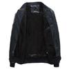 Youth Blue Leather Jacket with Stand Collar, Zipper, Side Pockets, and Round Hem - European-American Style, Winter Collection.