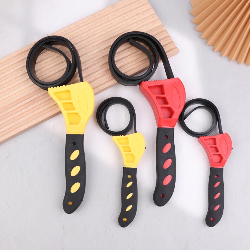 1Pcs 6/8inch Belt Wrench Oil Filter Puller Strap Spanner Chain Wrench Strap Opener, Adjustable Disassembly Tool