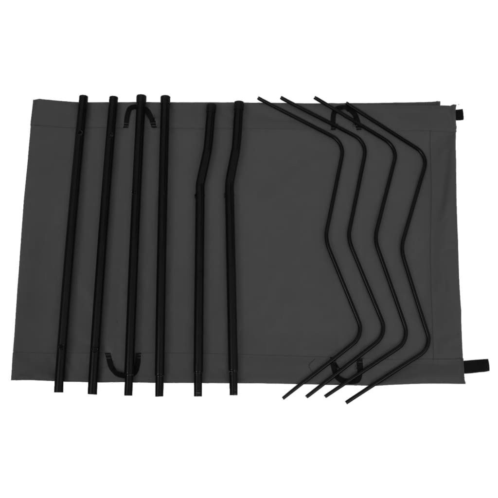 Camping Bed 180 X 60 X 19 Cm Oxford Fabric and Steel Black