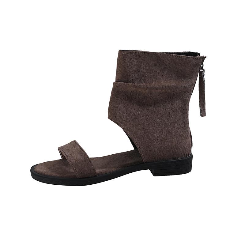 2025 Summer New Casual Toe Sandals Retro Handmade Shoes Flat Bottom Hollow Versatile Women's Cool Boots
