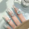 Gourd Imitation Jadeite Open Ring Women'S Niche Design High-End Light Luxury Full Diamond Zircon Ring