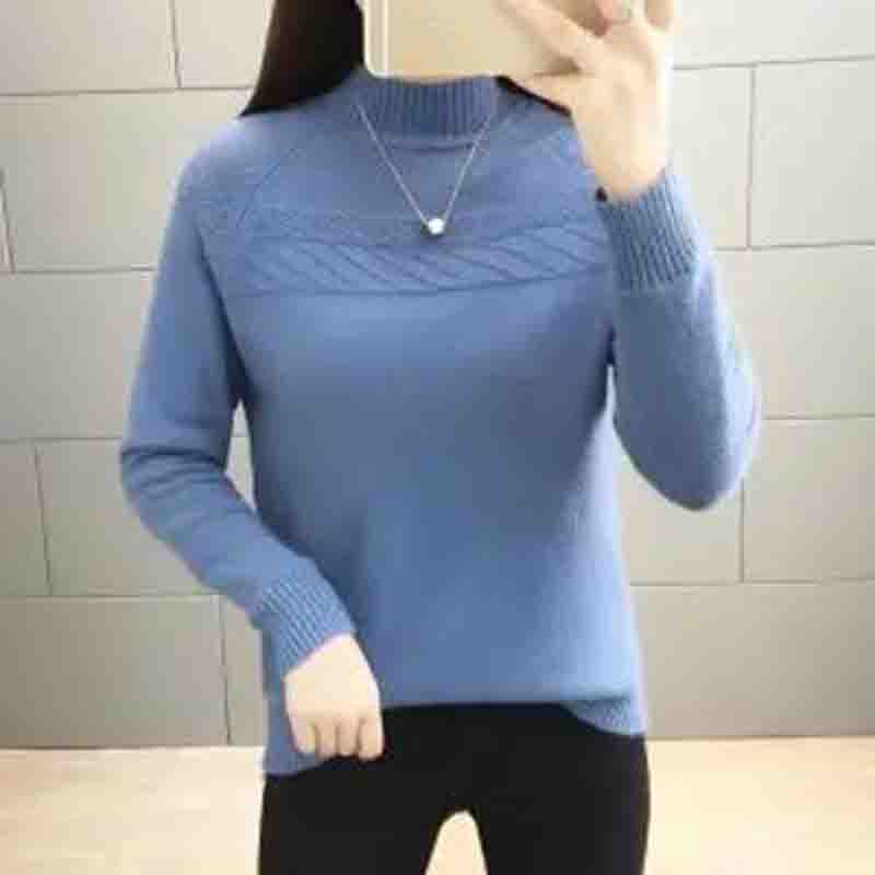 Свитер с половиной водолазки, женский мягкий пуловер, короткий свободный вязаный свитер, осенне-зимняя нижняя рубашка XXL