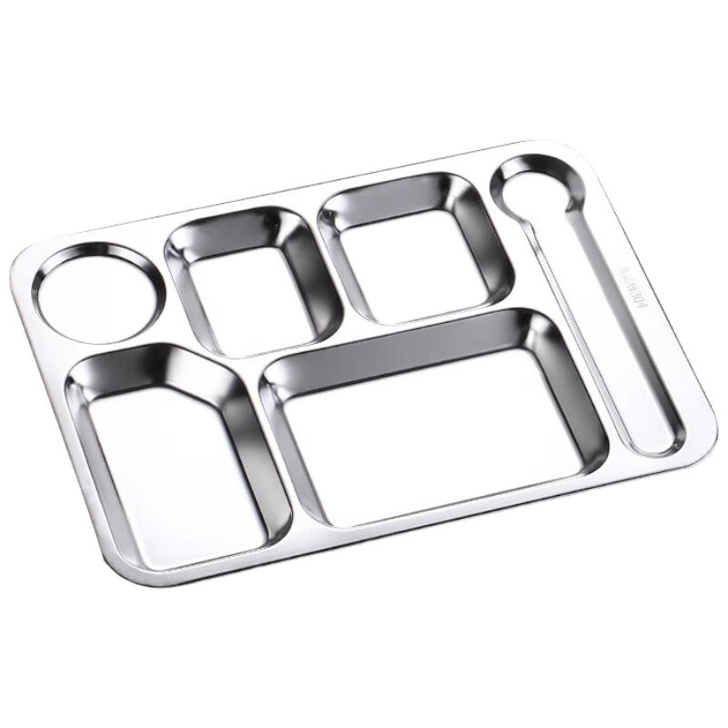 

Rectangular 304 Stainless Steel 6-Compartment Divided Tray