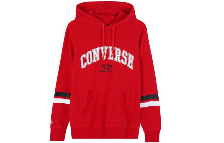 Converse Collegiate Text Sweatshirts Men s Red Hooded Moderate Regular 10017352-A04 M