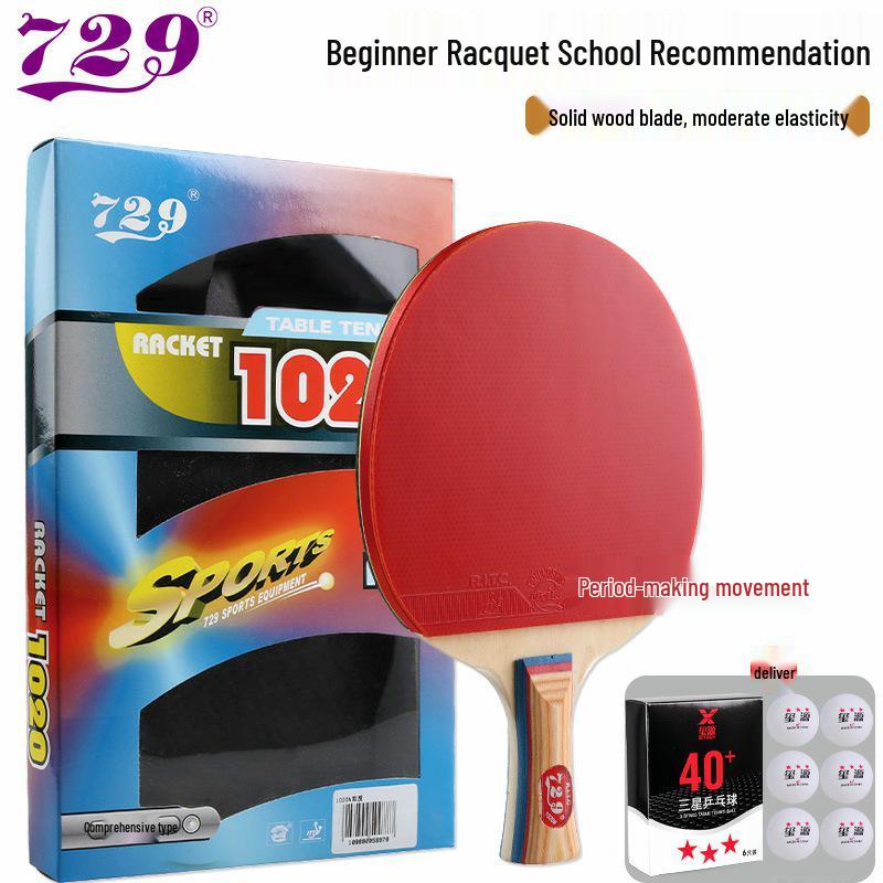 729 Beginner Table Tennis Racket for Kids - Straight Handle Shakehand, Ping Pong Racket
