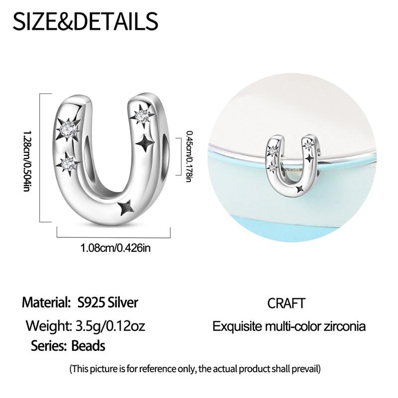 Copper Star Sun Letter U Beads Versatile Jewellery Fit Original Bracelet Necklace For Women Diy Gift