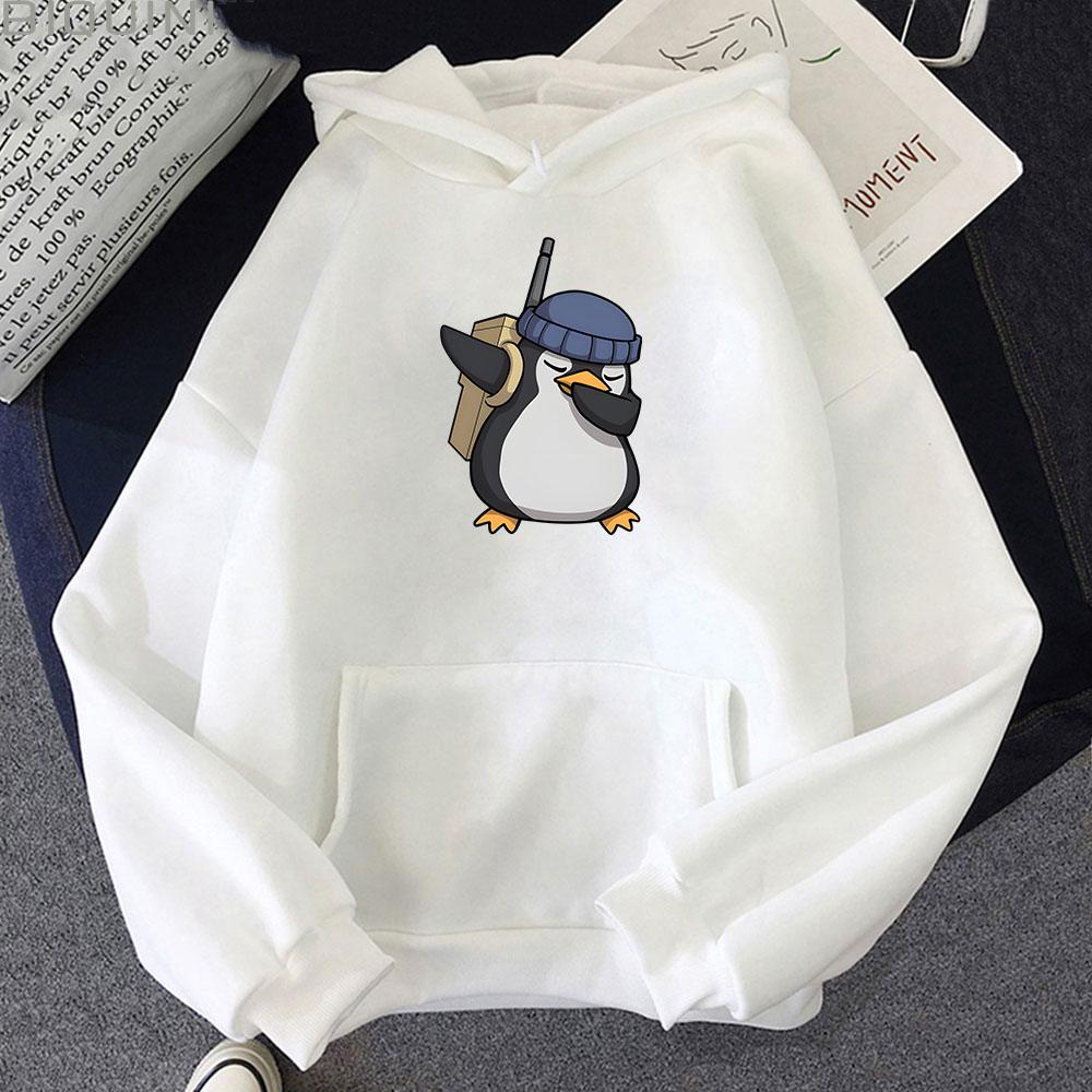 Valorant Anime High Quality Hoodies Men Women Cute Penguin Cartoon Print Pocket Long Sleeve Sportswear Clothes