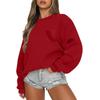 Women's Casual Fashion Round Neck Long Sleeve Sweatshirt With Pockets