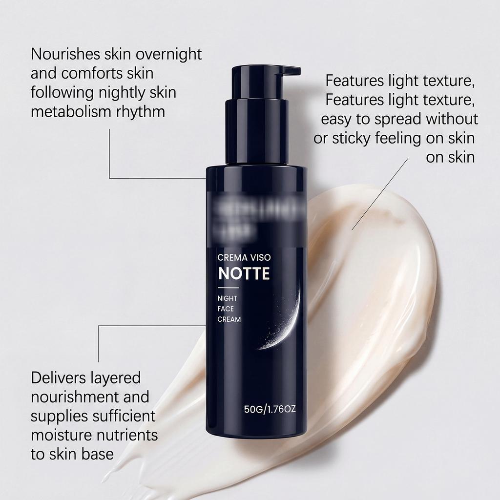 Crema Notte Uomo Idratante Lenitiva Cura Delicata Pelle del Viso Rassodante Comfort Skincare Notturno Idratante Viso
