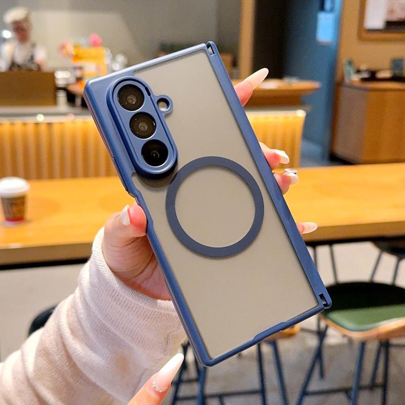 Samsung Z Fold 7 Magnetic Charging Case, Double-Axis Hinge, Matte Finish, Full Coverage Protective Skin.