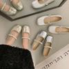 French gentle fairy evening shallow mouth single shoes female spring and autumn 2025 new one-word strap flat Mary Jane grandma shoes
