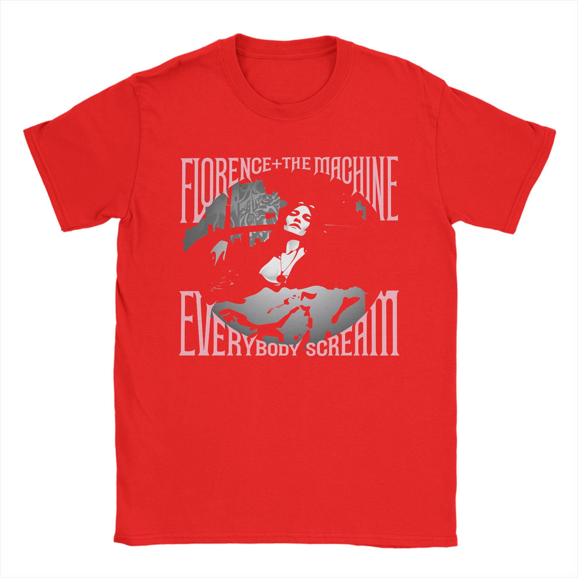 

Florence The Machine Everybody Scream Tour Crazy Cotton Tee Shirt Short Sleeve T Shirt Crewneck Clothing Big Size S