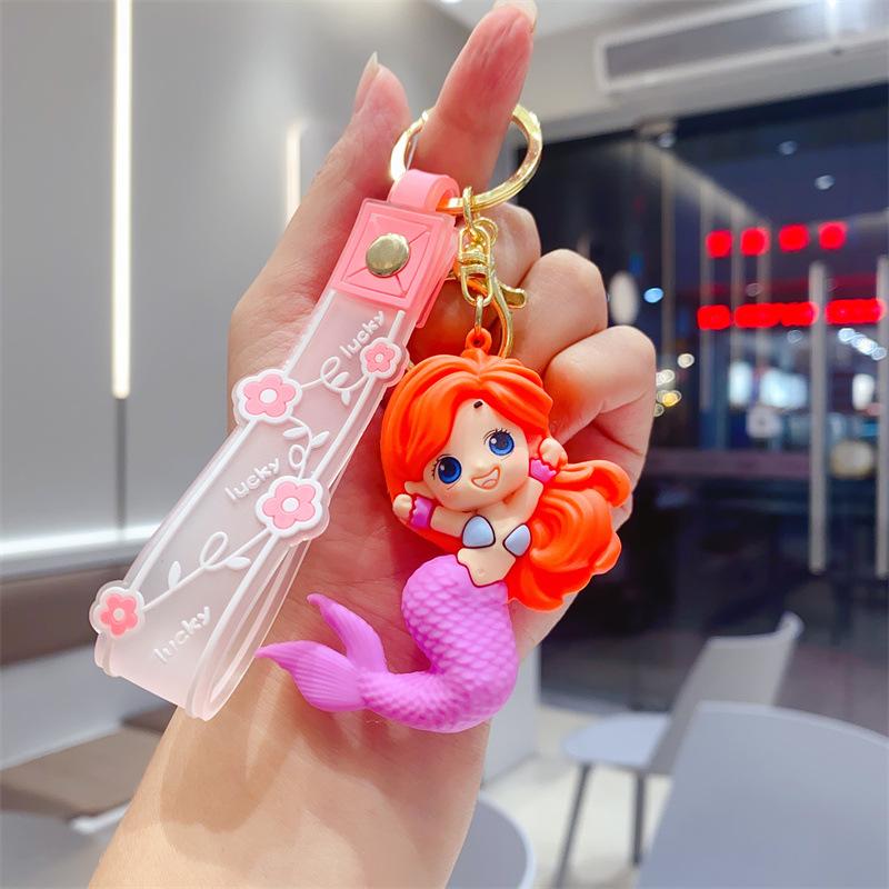 Creative Mermaid Keychain Cute Soft Rubber Doll Pendant Car Bag Doll Machine Small Gift Pendant