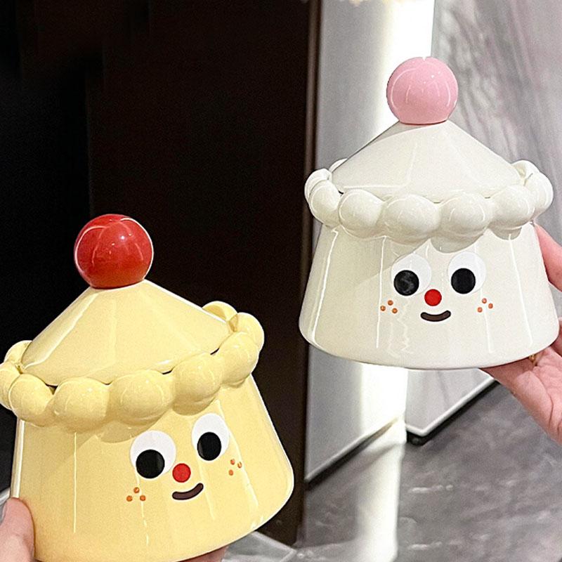 Creative ashtray ceramic with lid anti ashtray cute home ashtray tea table ornament cinzeiro