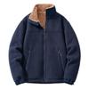 Men's Warm Thickened Lined Stand Collar Jacket for Fall and Winter