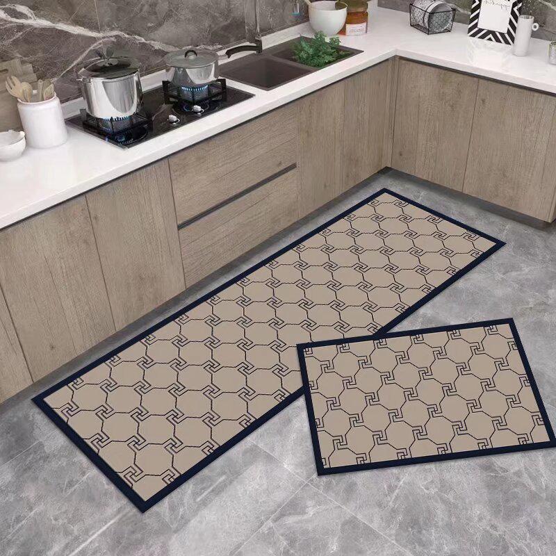 Stylish Non-Slip Kitchen Floor Mats: Dirt-Resistant, Water-Absorbing, Oil-Absorbing, Long Combination Set