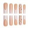 European and American long water pipes simple French fake nails gradual change flower colored diamonds cross-border wear armor Press on nails