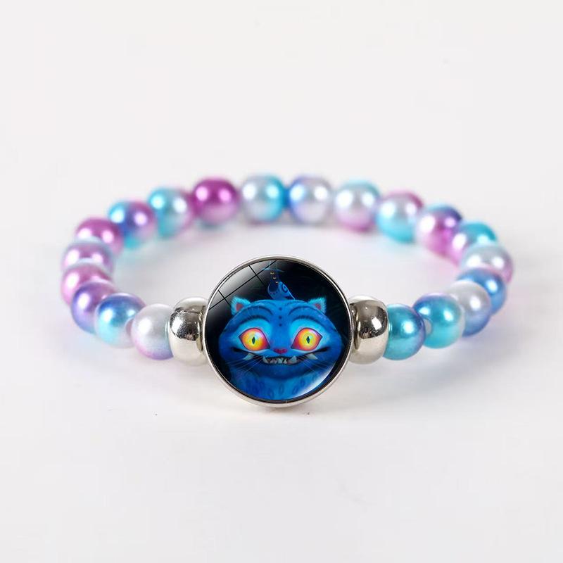 Ins Style Cartoon Beaded Bracelet, 2025 Spring New Glass Charm Jewelry, Unisex Handmade Gift for Travel Souvenir, 16+6cm Adjustable Chain
