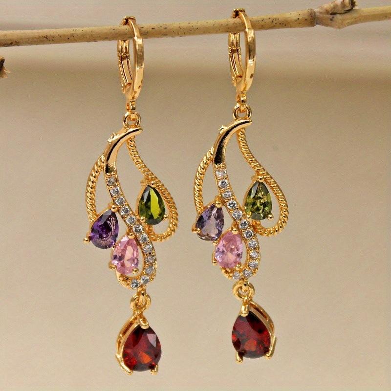 These colorful teardrop and vine earrings, available in multiple colors, are perfect for Thanksgiving and Christmas parties.
