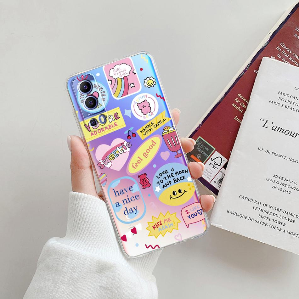 For Vivo Y72 5G Case V2041 Silicone Soft Transparent TPU Phone Cover For Vivo Y52 vivoY72 Y 72 52 5G Case Funda Protective Coque