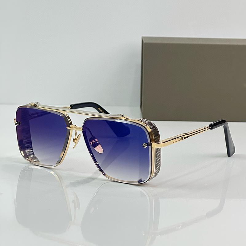 Men's Luxury Black Gold Diamond Cut Pilot Sunglasses Limited Edition Top Quality Hand Craft Double Bridge Alloy Solar Glasses