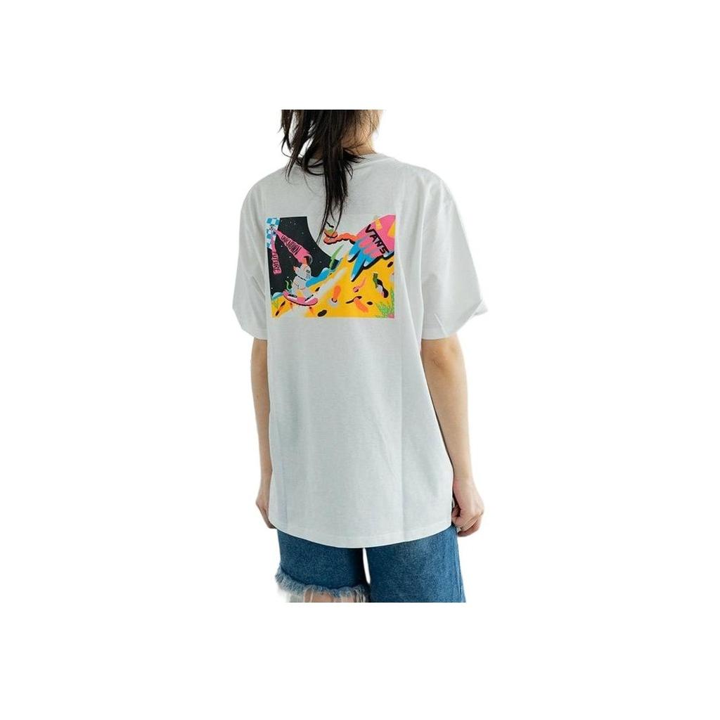 Vans X Nichinichi Art Collection Short Cartoon Illustration Round Neck T-Shirt Unisex Tops White VN0A5F4GWHT
