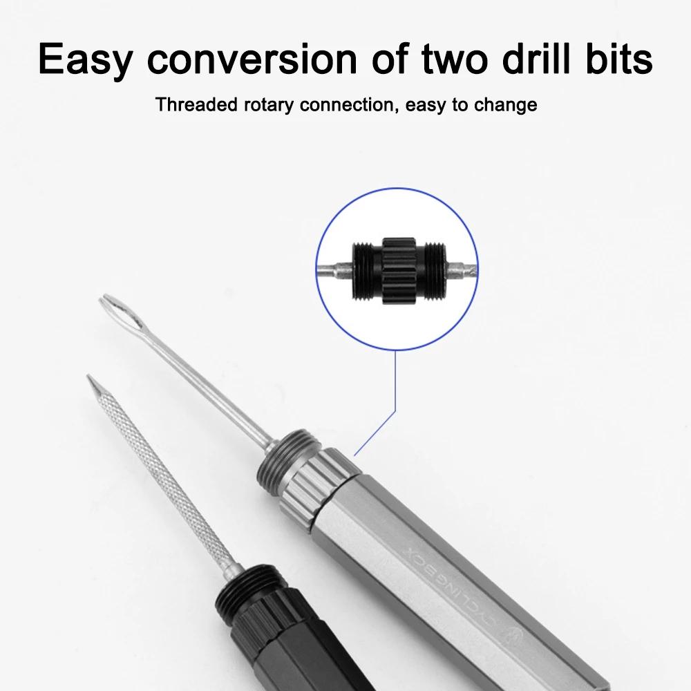 Bicycle Tubeless Tire Repair Kit Portable Urgent Drill Rubber Strips Tyre Puncture Sealant Repair Kit Bike Repair Tools