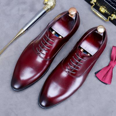 Fashion Full Grain Leather Men Vintage Italian Design Men Business Genuine Leather Dress Shoes Handmade Oxford Shoes For Men