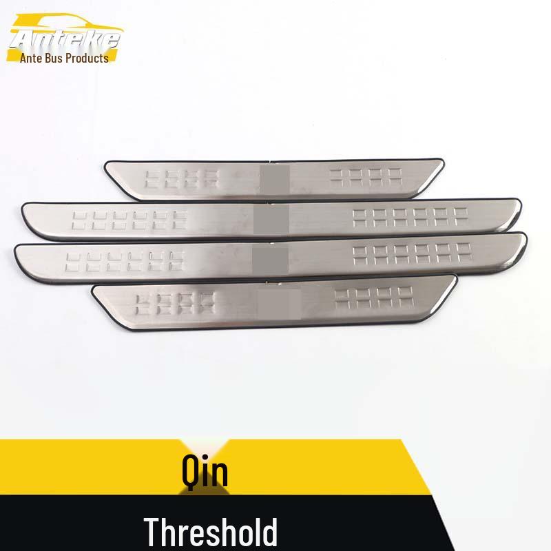Qin Stainless Steel Welcome Pedal Decorative Stickers - Anti-Scratch Car Exterior Trim