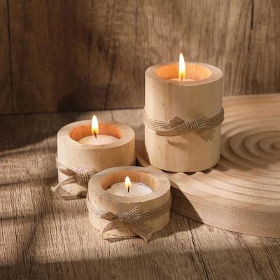 1 Stück/3 Stück-Kerzenhalter aus Holz, Requisiten für Candlelight-Dinner, Dekorationen für Hochzeitstag, Valentinstag