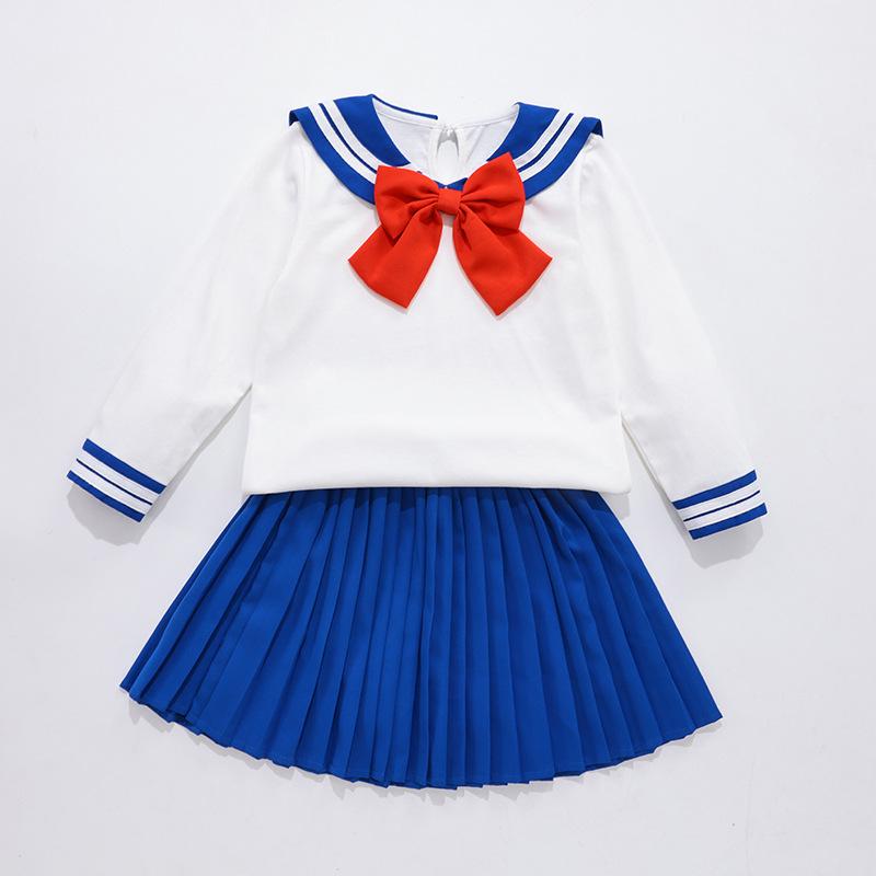Sailor Moon Unisex Child s Sailor Suit Costume - Long Sleeve Academy Style for New Year s Performance 120 cm