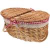 Wicker Basket with Handles Cute Baskets for Gifts Picnic Lid Woven