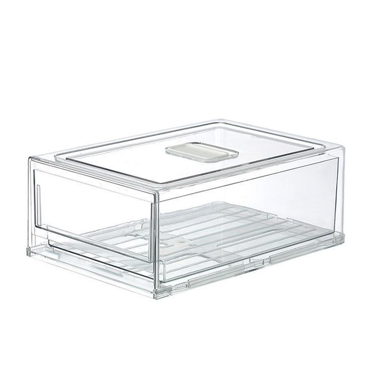 Plastic Kitchen Organizer Container Stackable Refrigerator Organizer Drawers Food Fridge Storage Boxes прозрачный