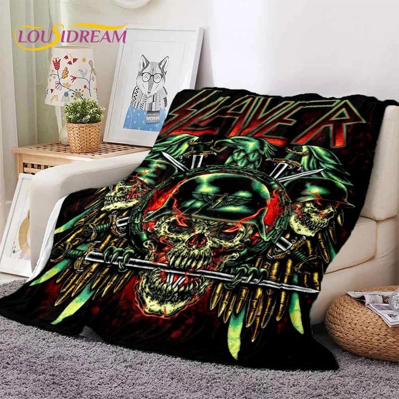 3D Rock Slayer Heavy Metal Band Soft Flannel Blankets,Throw Blanket Comfortable Blanket for Picnic Beds Sofa Home Bedroom Gifts